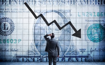 dollar bill with downward line trend-1