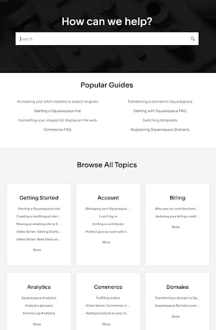 Squarespace Customer Self Service Knowledge Center