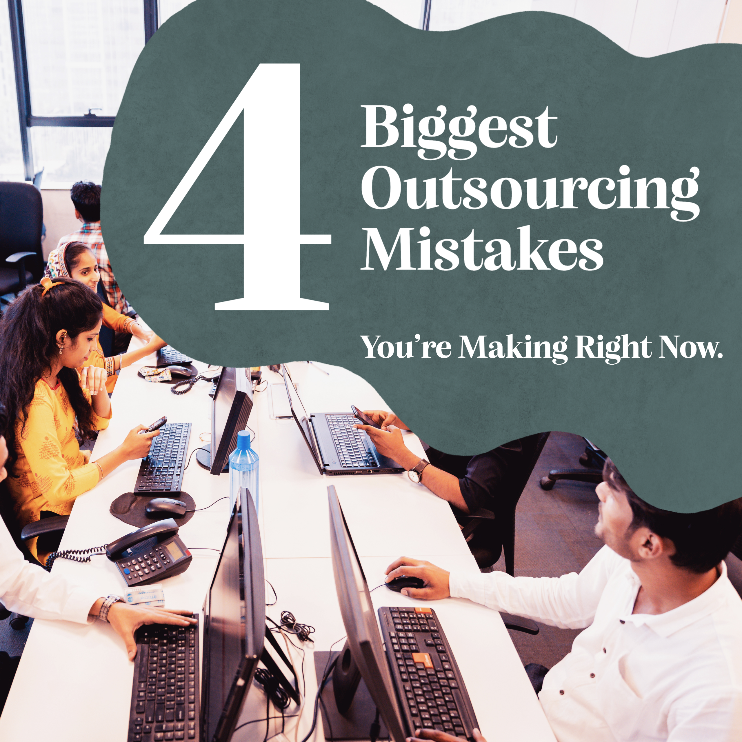 biggest outsourcing mistakes to avoid overlaid on a call center