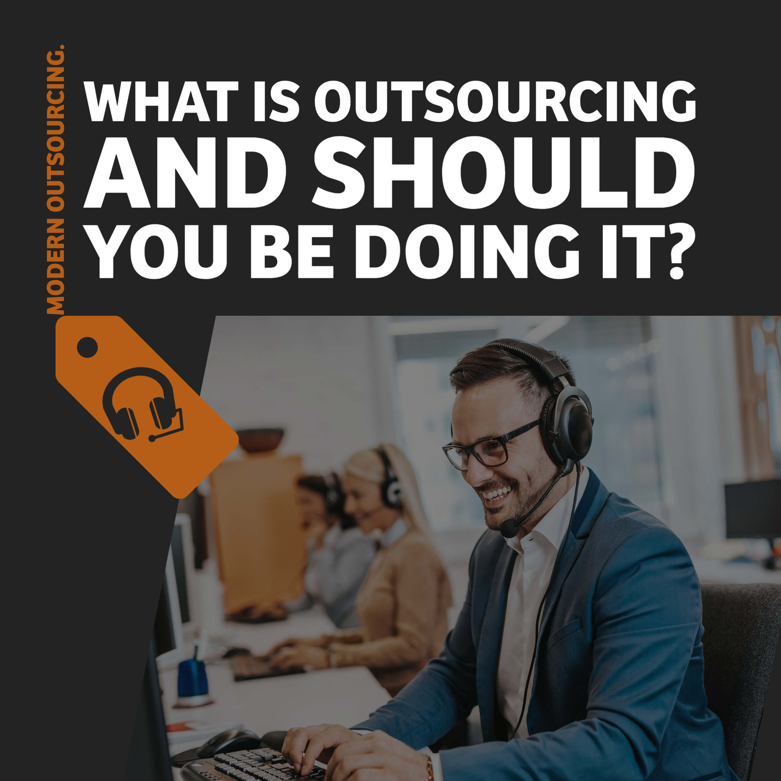 Call center outsourcing worker working in a contact center